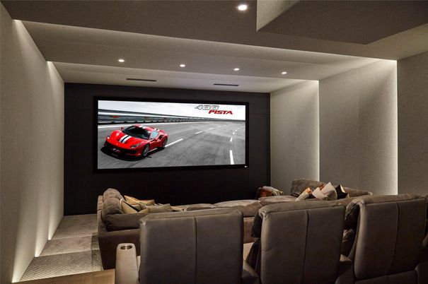 Interior, Projection Screen, Recessed Lighting, Theatre Room