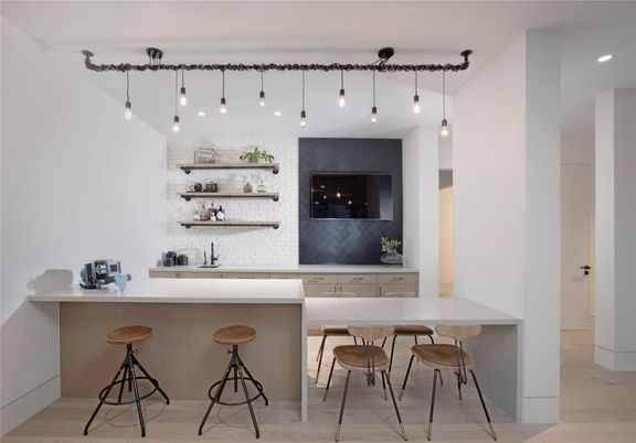 Interior, Pendant Lights, Recessed Lighting, Wood Texture Flooring