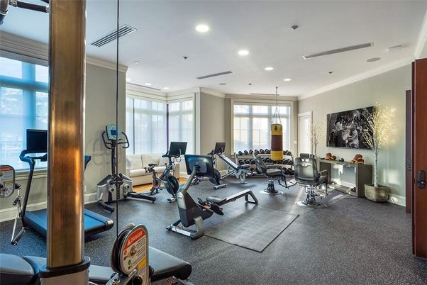 Fitness Equipment, Gym, Interior, Recessed Lighting