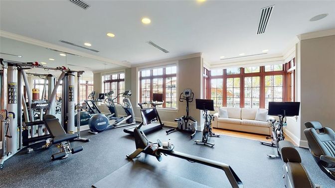 Fitness Equipment, Gym, Interior, Recessed Lighting