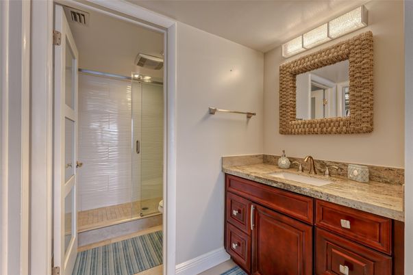 Bathroom, Dual Sink Vanities, Glass Shower, Interior