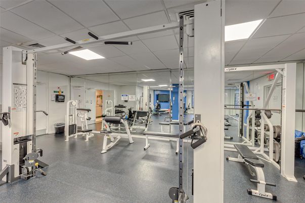 Fitness Equipment, Gym, Interior, Recessed Lighting