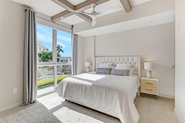 Bedroom, Interior, Recessed Lighting, Water, Wooden Beams