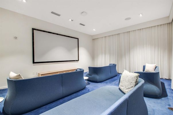 Interior, Projection Screen, Recessed Lighting, Theatre Room