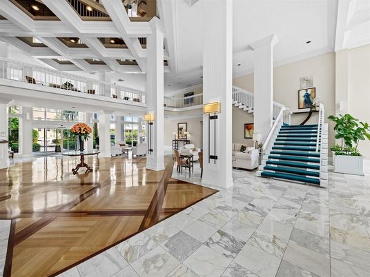 Interior, Marble, Recessed Lighting, Wood Texture Flooring
