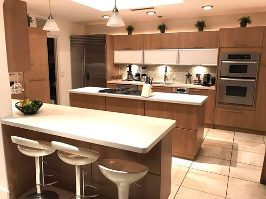 Interior, Kitchen, Pendant Lights, Recessed Lighting, Stainless Steel Appliances