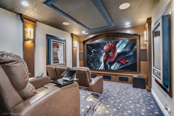 Home Theatre Room, Interior, Projection Screen, Recessed Lighting, Theatre Room