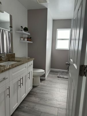 Bathroom, Interior, Wood Texture Flooring