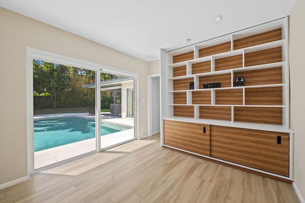 Interior, Pool, Recessed Lighting, Wood Texture Flooring