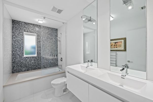 Bathroom, Dual Sink Vanities, Glass Shower, Interior