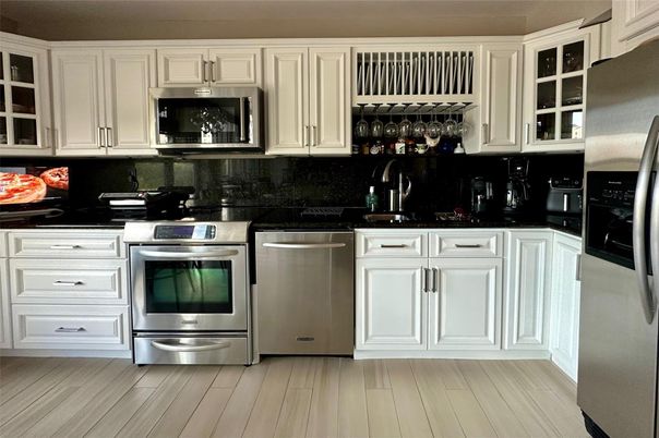 Interior, Kitchen, Stainless Steel Appliances, Wood Texture Flooring