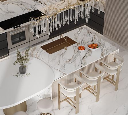 Interior, Kitchen, Marble, Marble Walls