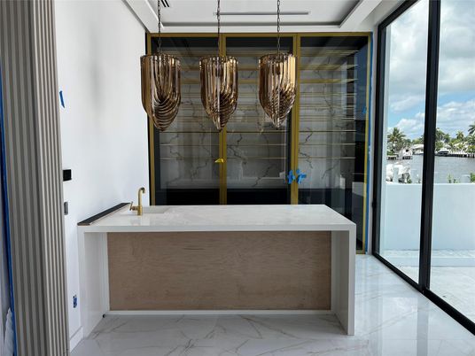 Bathroom, Interior, Marble, Pendant Lights