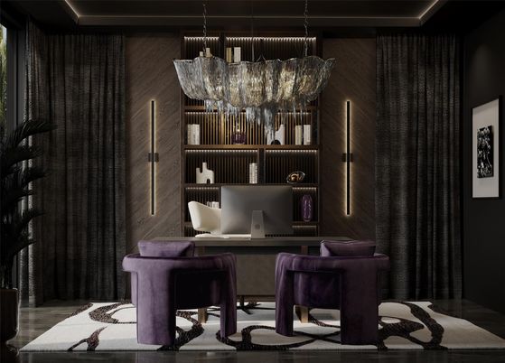 Chandelier, Home Office, Interior