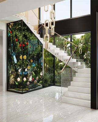 Interior, Marble, Pendant Lights