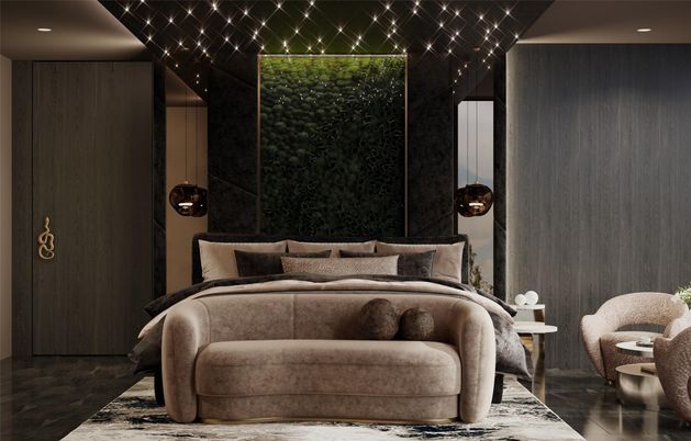 Bedroom, Interior, Recessed Lighting