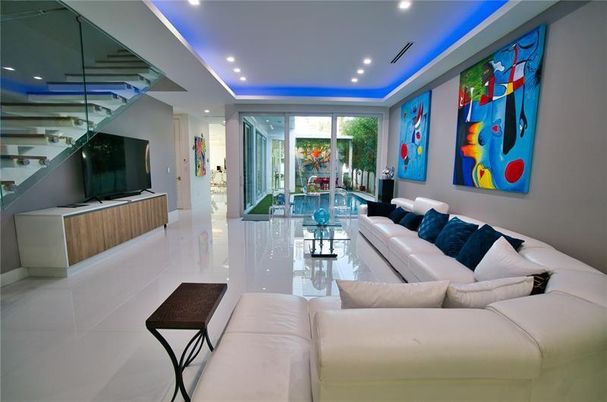 Interior, Living room, Recessed Lighting