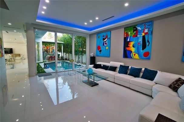Interior, Living room, Recessed Lighting