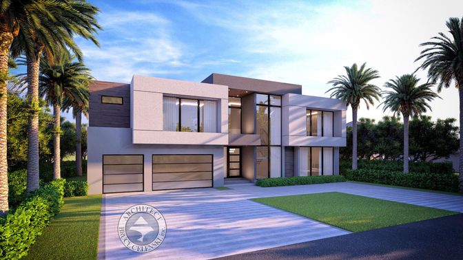 Attached, Backyard, Exterior, Facade, Modern