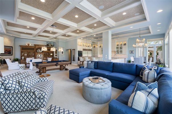 Billiard Table, Game Room, Interior, Living room, Pendant Lights, Recessed Lighting