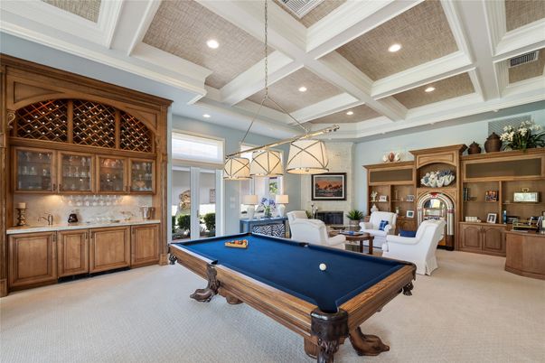 Billiard Table, Game Room, Interior, Living room, Pendant Lights, Recessed Lighting