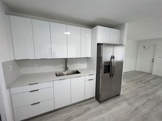 Interior, Kitchen, Stainless Steel Appliances, Wood Texture Flooring