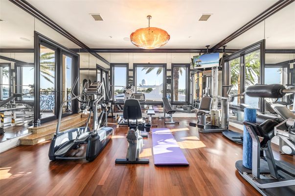 Fitness Equipment, Gym, Interior, Wood Texture Flooring