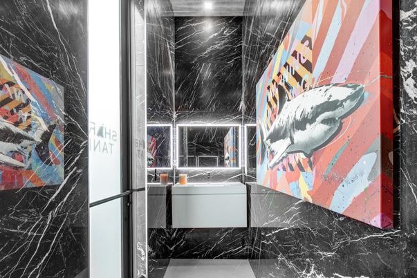 Interior, Marble Walls, Recessed Lighting