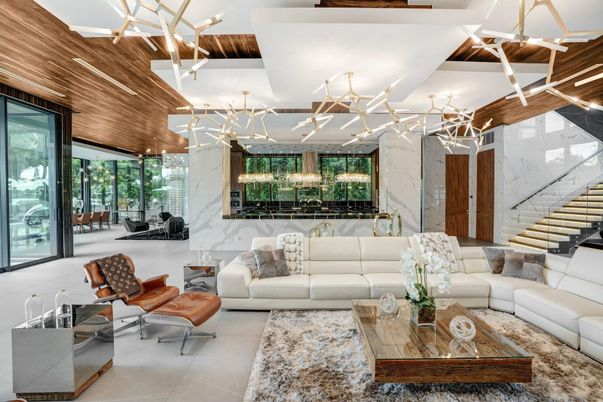 Interior, Living room, Marble Walls, Wooden Ceilings
