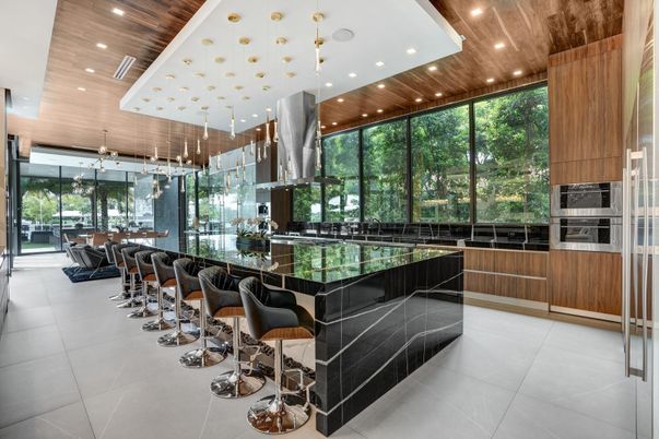 Interior, Kitchen, Pendant Lights, Recessed Lighting, Wooden Ceilings