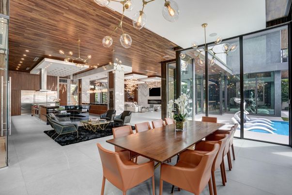Dining room, Interior, Kitchen, Pendant Lights, Recessed Lighting
