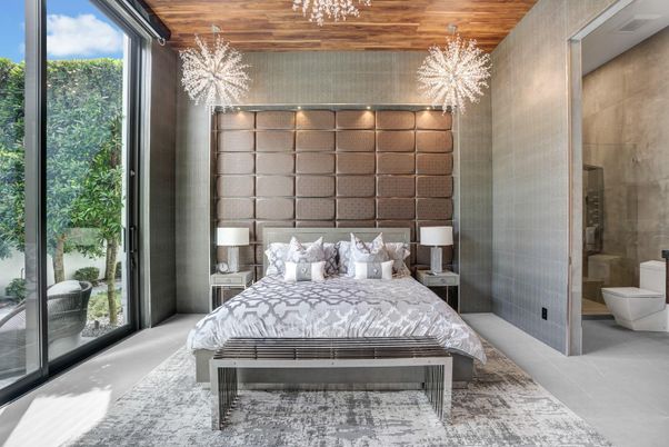 Bedroom, Chandelier, Interior