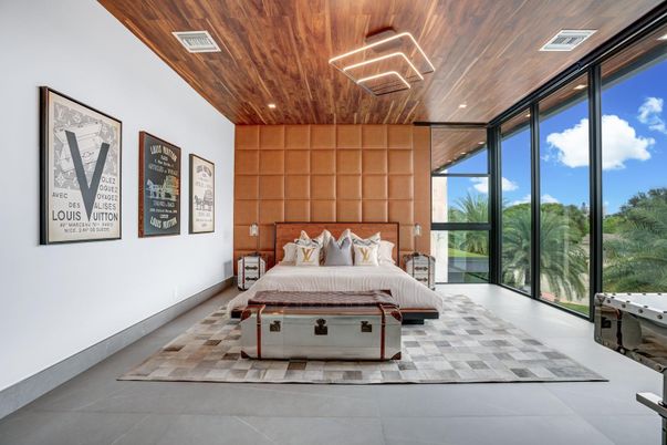 Bedroom, Interior, Recessed Lighting, Wooden Ceilings