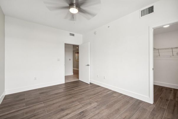 Empty room, Interior, Recessed Lighting, Walk-in Closets, Wood Texture Flooring