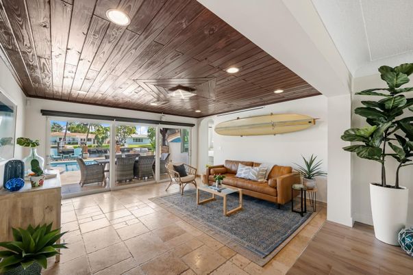 Interior, Living room, Recessed Lighting, Wooden Ceilings