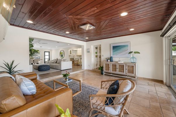 Interior, Living room, Recessed Lighting, Wooden Ceilings