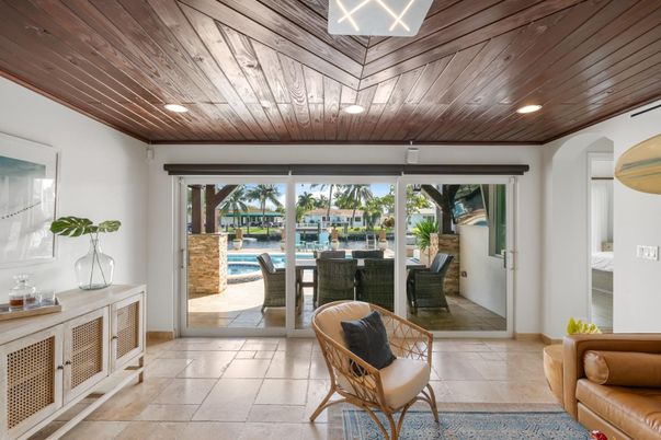 Dining room, Interior, Recessed Lighting, Wooden Ceilings
