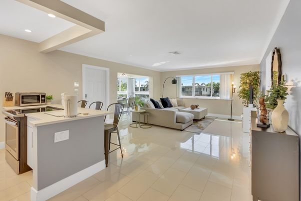 Interior, Kitchen, Living room, Recessed Lighting