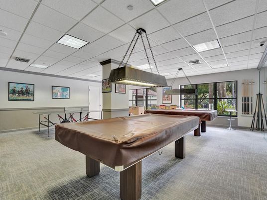 Billiard Table, Game Room, Interior, Pendant Lights
