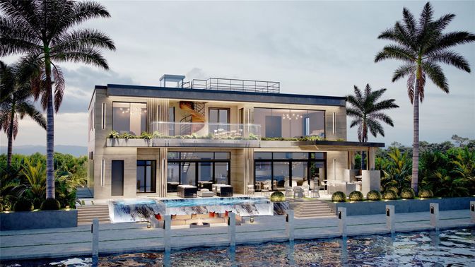 Exterior, Facade, Pool, Modern