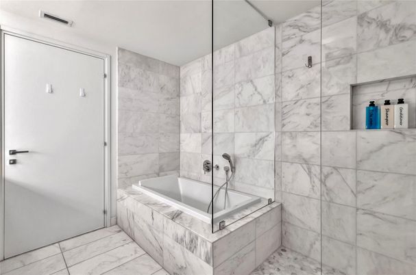 Bathroom, Glass Shower, Interior, Marble, Marble Walls