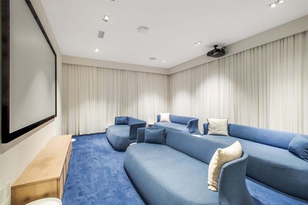 Interior, Projection Screen, Recessed Lighting, Theatre Room