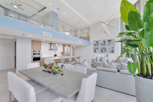 Dining room, Interior, Kitchen, Living room, Pendant Lights, Recessed Lighting, Stainless Steel Appliances