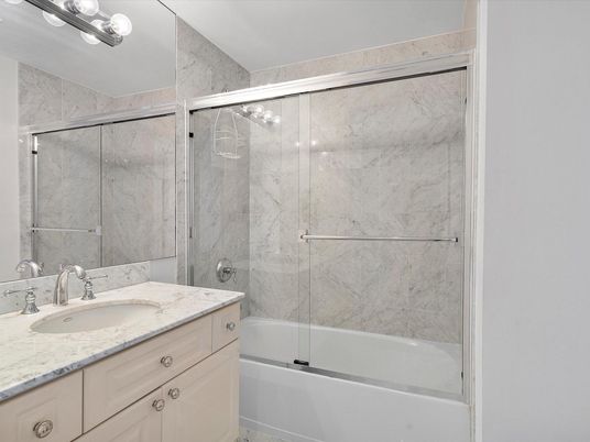 Bathroom, Glass Shower, Interior, Marble Walls