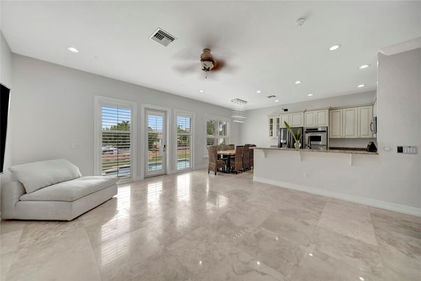 Dining room, Interior, Kitchen, Recessed Lighting, Stainless Steel Appliances