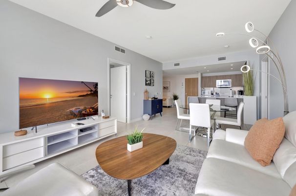 Dining room, Interior, Kitchen, Living room, Recessed Lighting