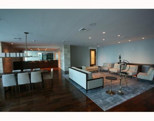 Interior, Living room, Pendant Lights, Piano, Recessed Lighting, Stone Walls, Wood Texture Flooring