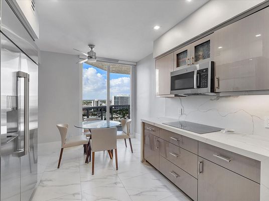 Dining room, Interior, Kitchen, Marble, Recessed Lighting, Water