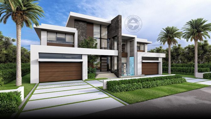 Attached, Exterior, Facade, Modern