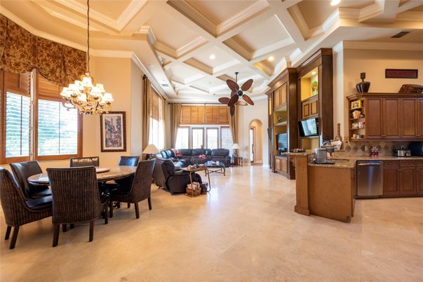 Chandelier, Dining room, Interior, Kitchen, Living room, Recessed Lighting